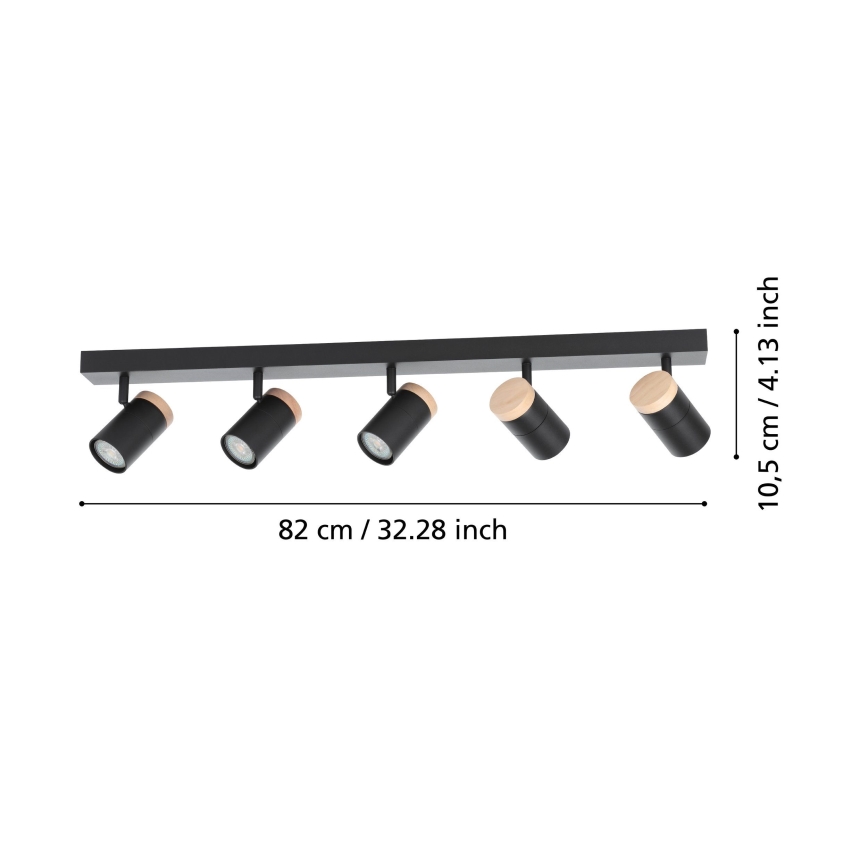 Eglo - LED Reflektorska svjetiljka 5xGU10/4,5W/230V 3000K crna/smeđa