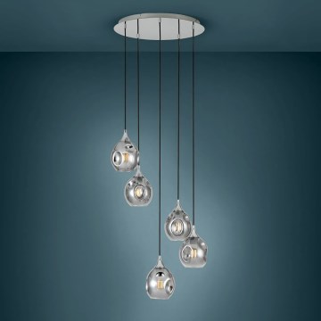 Eglo 39682 - Luster na kabelu BREGALLA 5xE27/40W/230V crna/dimna