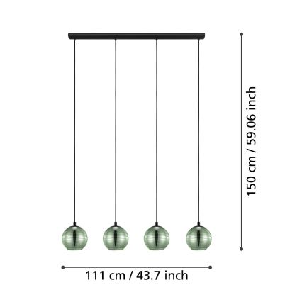 Eglo - Luster na sajli 4xE27/40W/230V