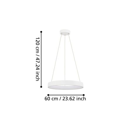Eglo - LED Prigušivi luster na sajli LED/34W/230V
