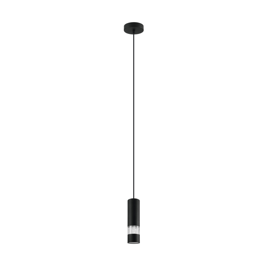 Eglo - LED Luster na sajli 1xGU10/4,6W/230V crna