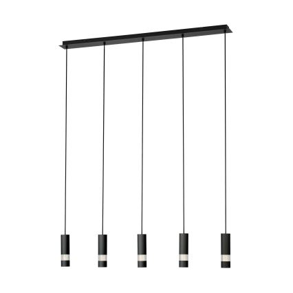 Eglo - LED Luster na sajli 5xGU10/4,6W/230V crna