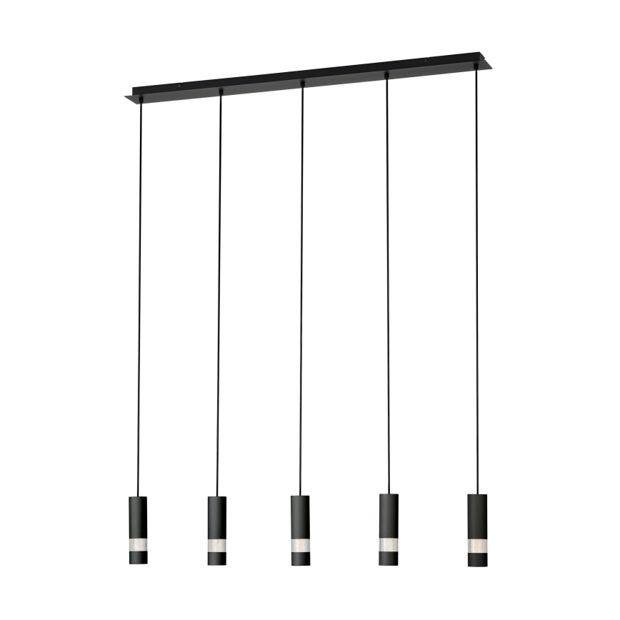 Eglo - LED Luster na sajli 5xGU10/4,6W/230V crna