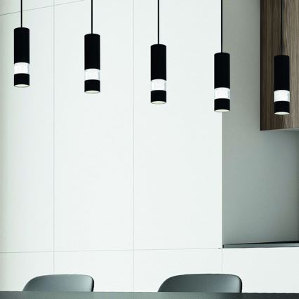 Eglo - LED Luster na sajli 5xGU10/4,6W/230V crna