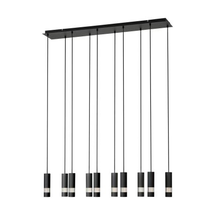 Eglo - LED Luster na sajli 10xGU10/4,6W/230V crna