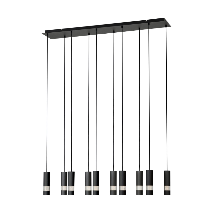 Eglo - LED Luster na sajli 10xGU10/4,6W/230V crna