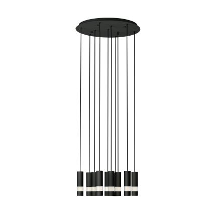 Eglo - LED Luster na sajli 10xGU10/4,6W/230V crna