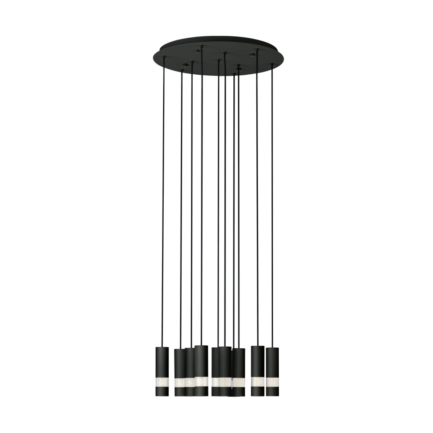 Eglo - LED Luster na sajli 10xGU10/4,6W/230V crna