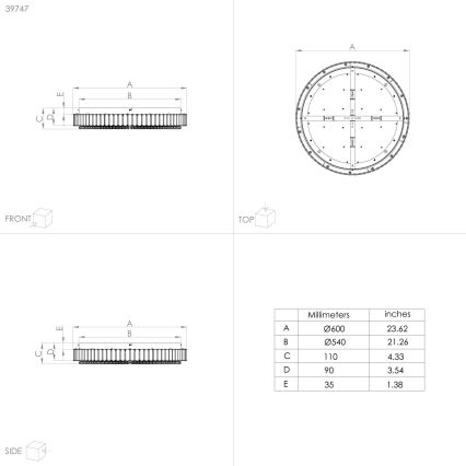 Eglo - LED Prigušiva Stropna svjetiljka LED/52,4W/230V