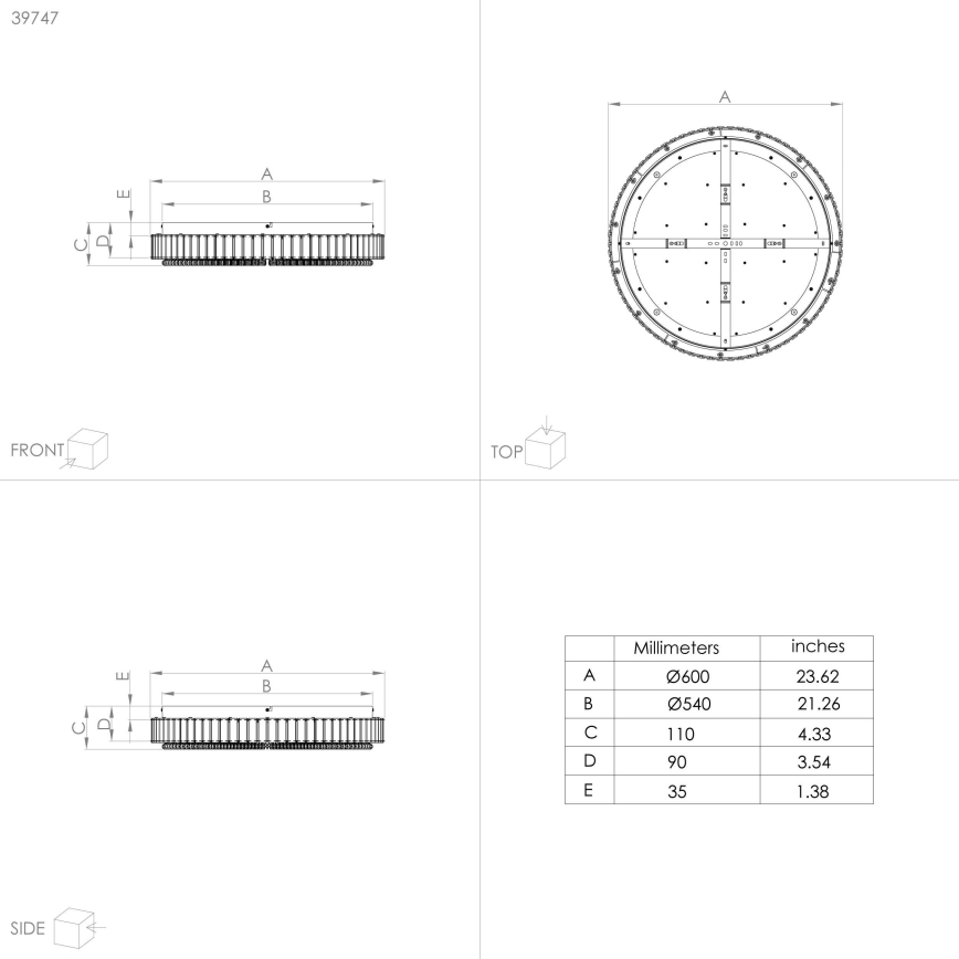 Eglo - LED Prigušiva Stropna svjetiljka LED/52,4W/230V