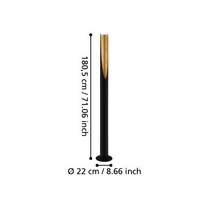Eglo - LED Podna lampa 1xGU10/4,7W/230V crna/zlatna