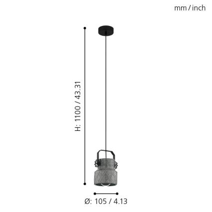 Eglo - Luster na sajli 1xE27/40W/230V