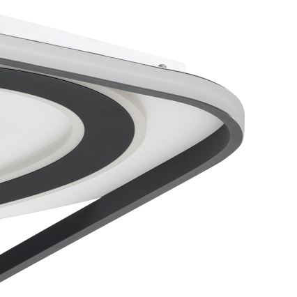 Eglo - LED stropna svjetiljka s prigušivanjem LED/28W/230V+LED/13W+ LED/2,8W 3000-6500K crna + daljinski upravljač