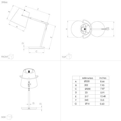 Eglo - Stolna lampa 1xE27/40W/230V