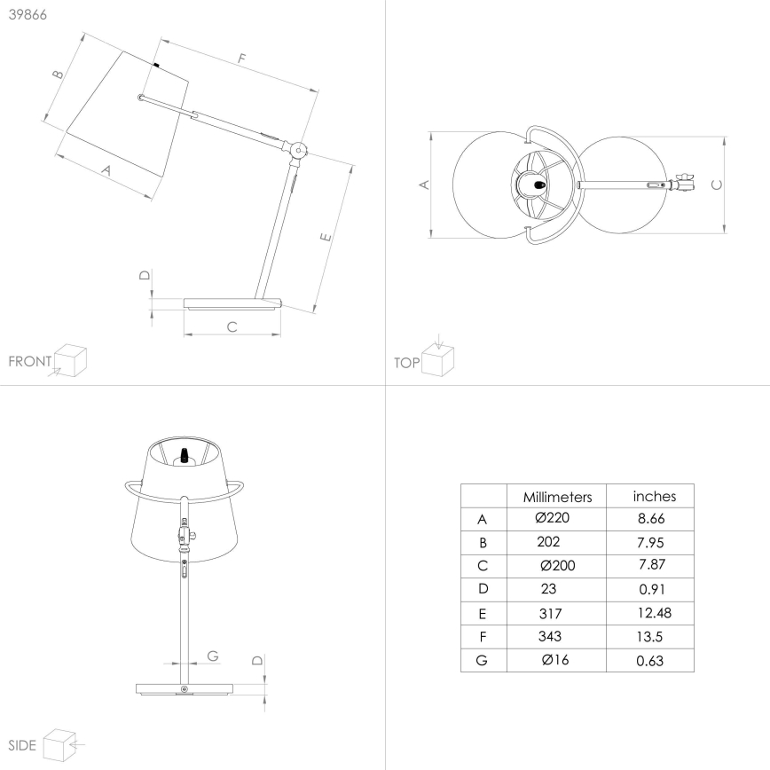 Eglo - Stolna lampa 1xE27/40W/230V