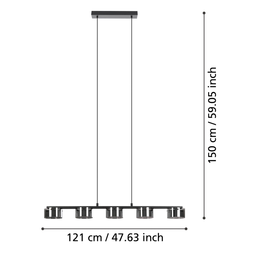 Eglo - LED Prigušivi luster na sajli 5xLED/5,4W/230V