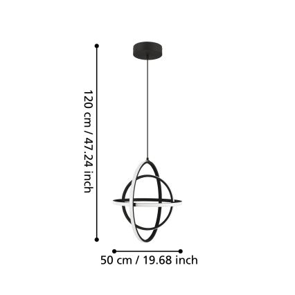 Eglo - LED Luster na sajli LED/38W/230V