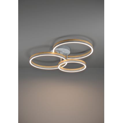 Eglo - LED Prigušivi nadgradni luster LED/12,5W/230V + 2xLED/15,5W 3000K siva/hrast