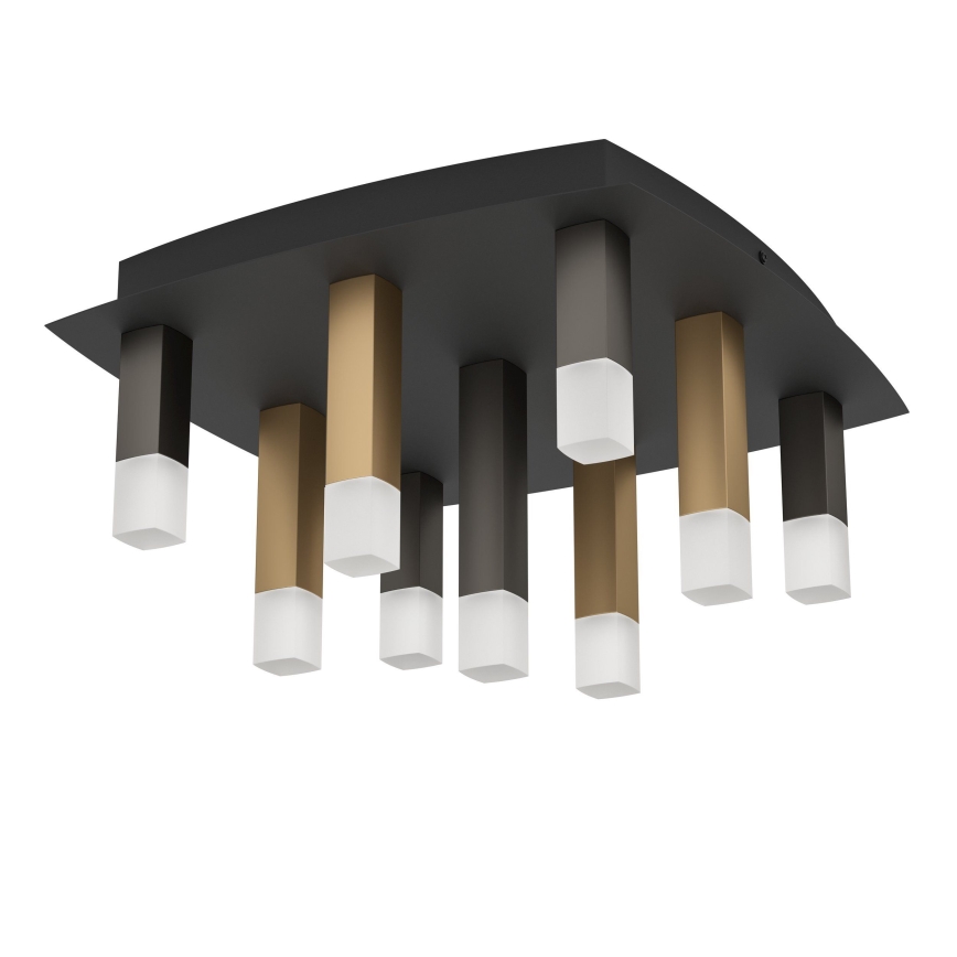 Eglo - LED Prigušiva stropna svjetiljka 9xLED/3,1W/230V 3000K antracit/zlatna