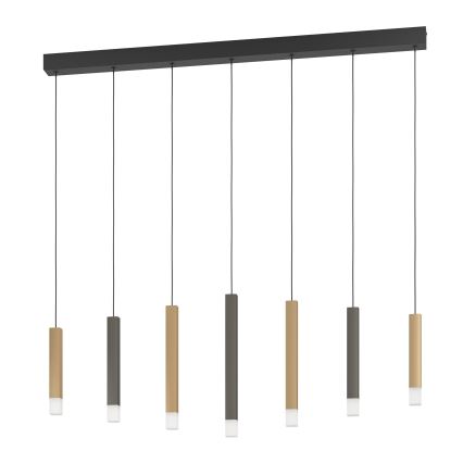 Eglo - LED Prigušivi luster na sajli 7xLED/3,1W/230V 3000K antracit/zlatna