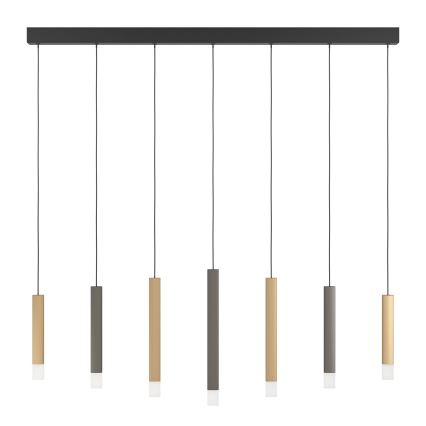 Eglo - LED Prigušivi luster na sajli 7xLED/3,1W/230V 3000K antracit/zlatna