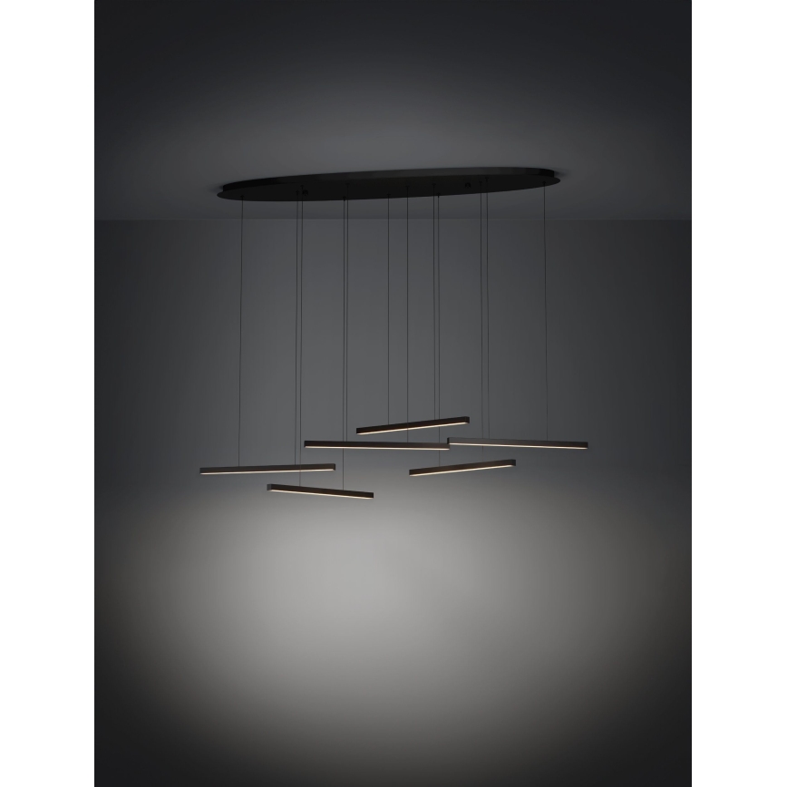 Eglo - LED Prigušivi luster na sajli 6xLED/8,4W/230V 3000K crna