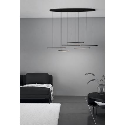 Eglo - LED Prigušivi luster na sajli 6xLED/8,4W/230V 3000K crna