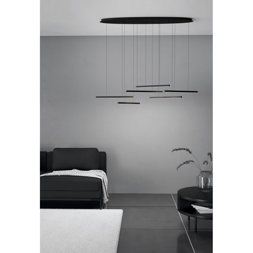 Eglo - LED Prigušivi luster na sajli 6xLED/8,4W/230V 3000K crna