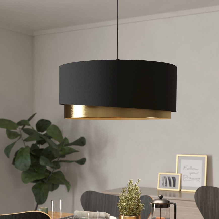 Eglo 39926 - Luster na sajli MANDERLINE 1xE27/40W/230V crna/zlatna