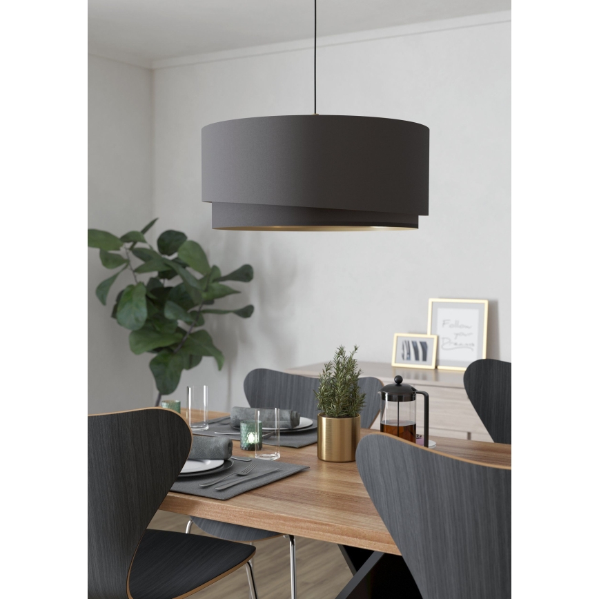 Eglo 39931 - Luster na kabelu MANDERLINE 1xE27/40W/230V smeđa/zlatna