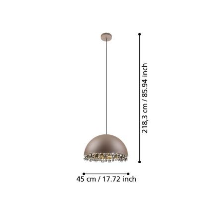 Eglo - Luster na sajli 1xE27/40W/230V smeđa