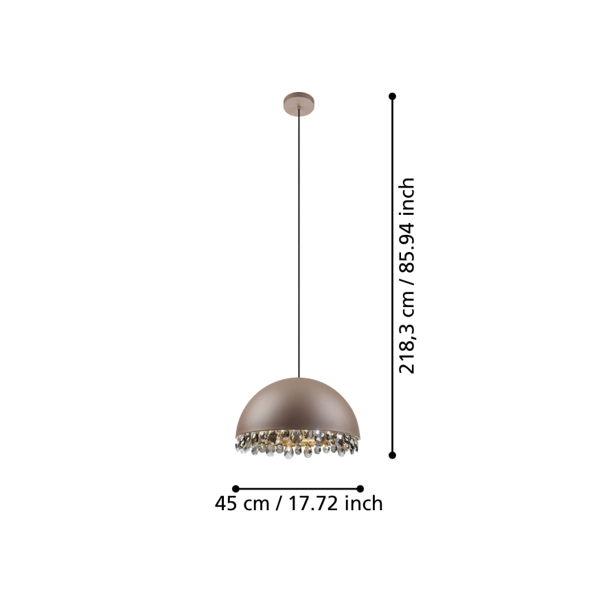 Eglo - Luster na sajli 1xE27/40W/230V smeđa
