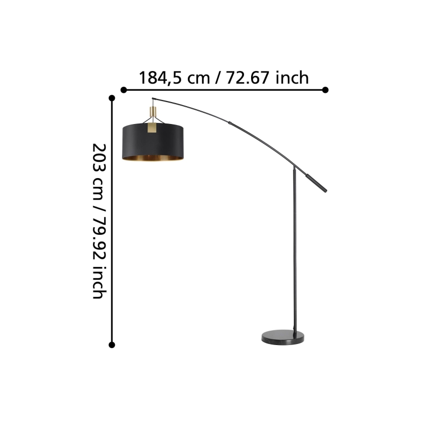 Eglo - Podna lampa 3xE27/40W/230V crna/zlatna