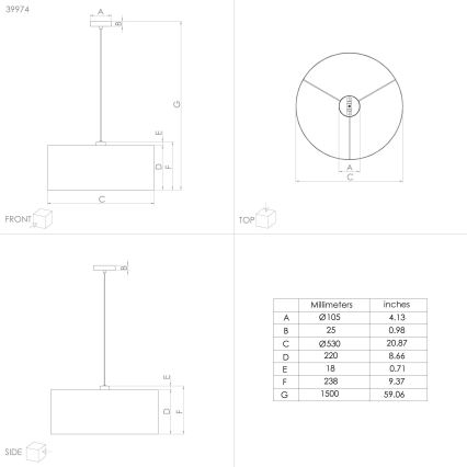 Eglo - Luster na sajli 1xE27/40W/230V pr. 53 cm plava/zlatna