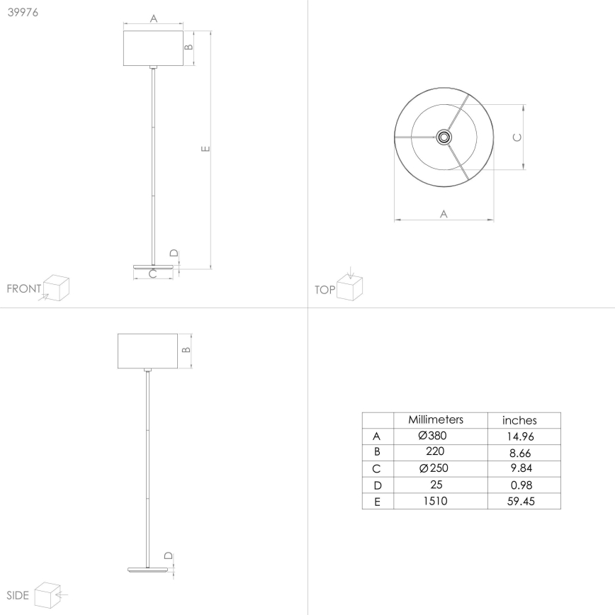 Eglo - Podna lampa 1xE27/40W/230V plava/zlatna
