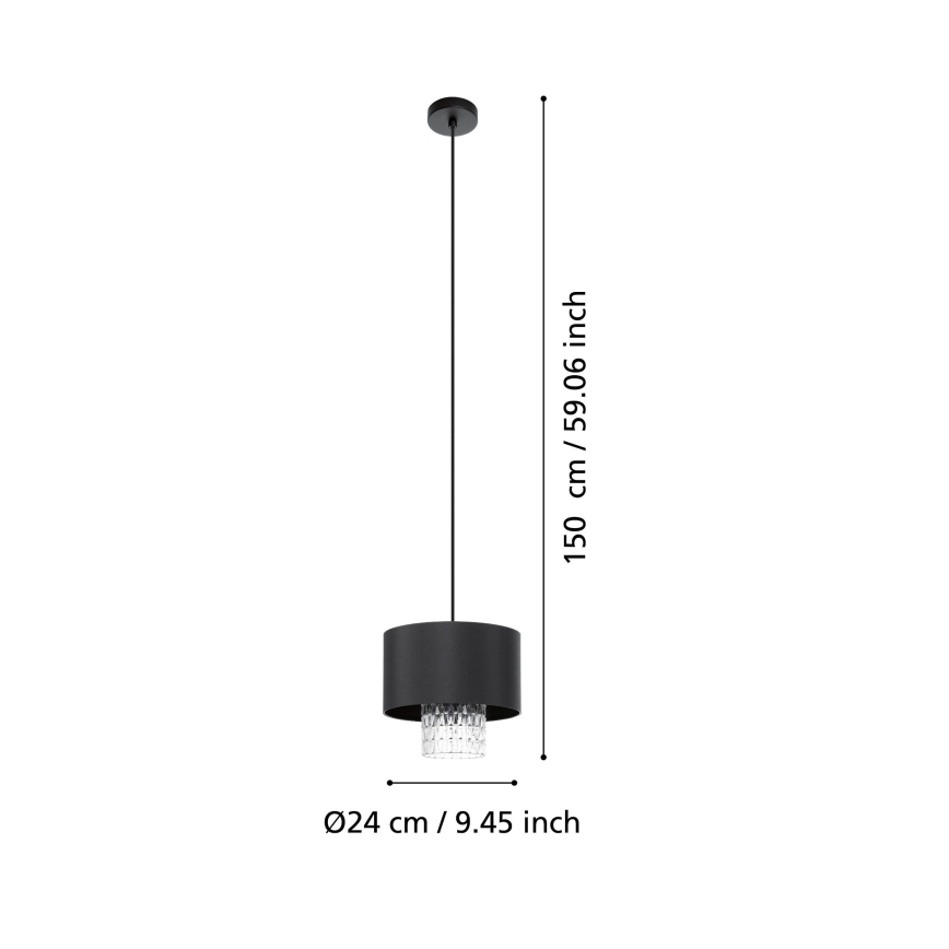 Eglo - Luster na sajli 1xE27/40W/230V crna