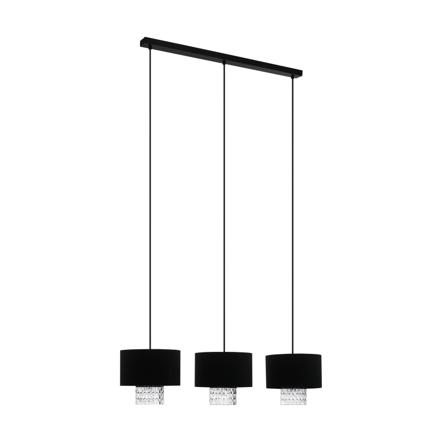 Eglo - Luster na sajli 3xE27/40W/230V crna