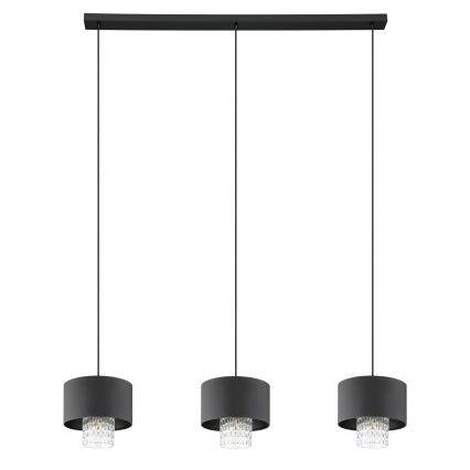Eglo - Luster na sajli 3xE27/40W/230V crna