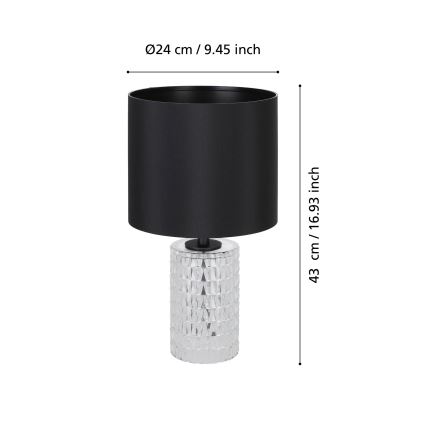 Eglo - Stolna lampa 1xE27/40W/230V crna