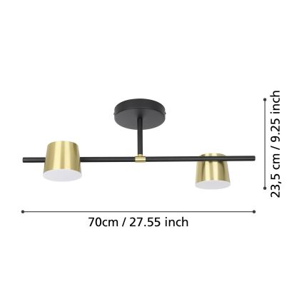 Eglo - LED Nadgradni luster 2xGU10/4,6W/230V 3000K zlatna