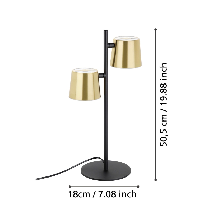 Eglo - LED Stolna lampa 2xGU10/4,6W/230V 3000K zlatna