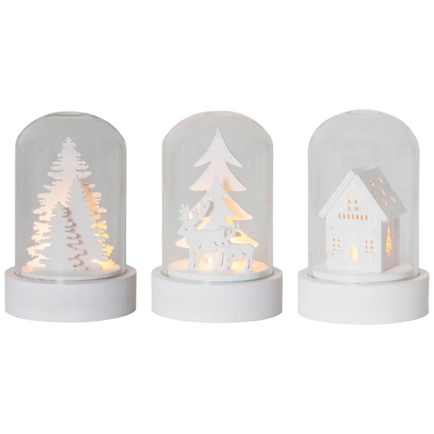 Eglo - SET 3x LED Božična dekoracija 1xLED/0,06W/1xCR2032 bijela
