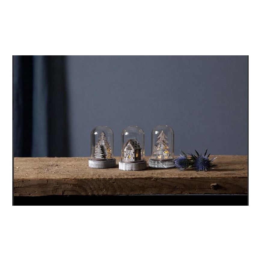 Eglo - SET 3x LED božićnih ukrasa LED/0,06W/1xCR2032 smeđa