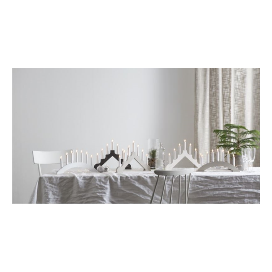 Eglo - Božićni svijećnjak 7xE10/3W/230V siva