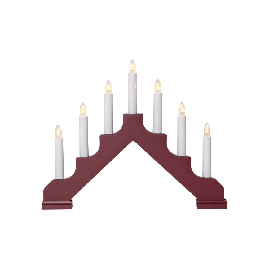 Eglo - Božićni svijećnjak 7xE10/3W/230V crvena