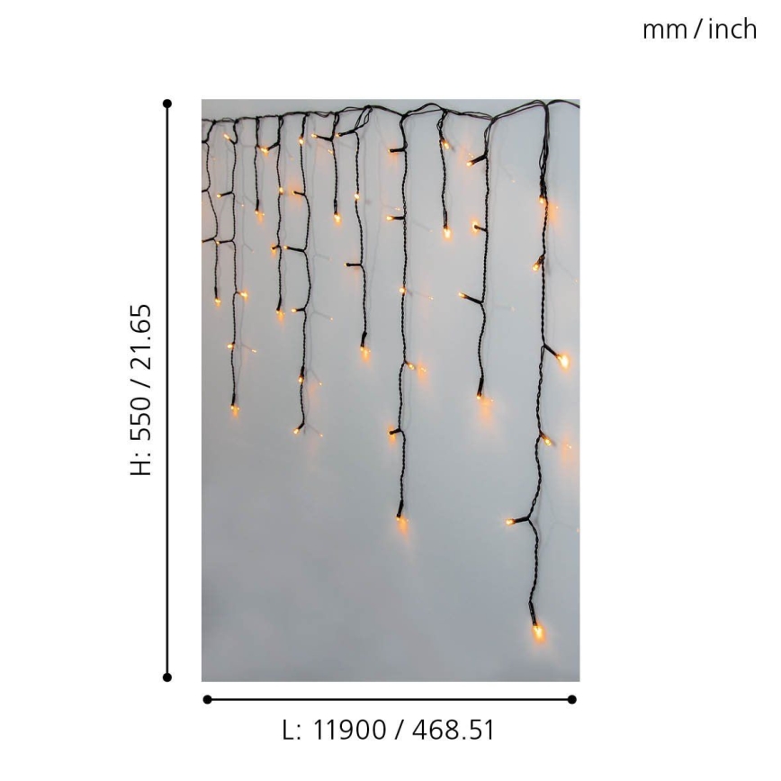 Eglo 410824 - LED Vanjske božićne lampice 480xLED/17x0,55m IP44 topla bijela