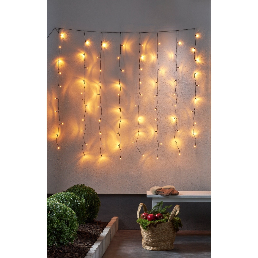 Eglo - LED Božićna vanjska svjetlosna zavjesa 80xLED 1,3m IP44 topla bijela
