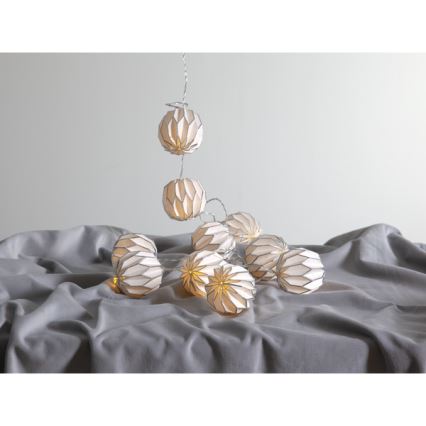 Eglo - LED Božićne lampice 10xLED/3xAA 2,75m bijela/srebrna
