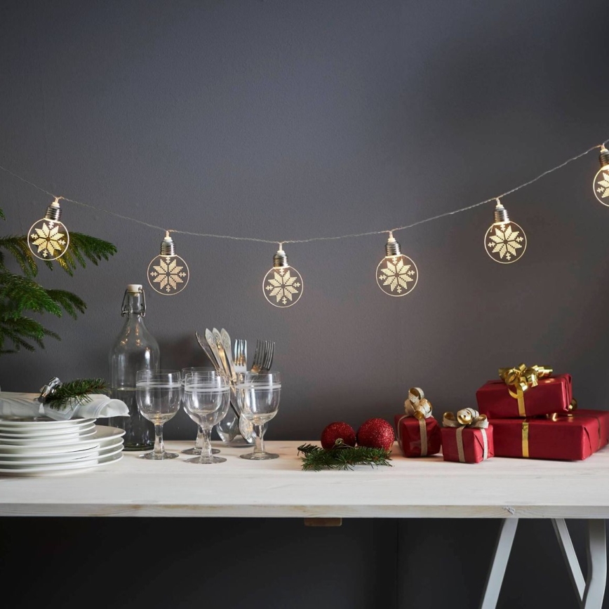 Eglo 411112 - LED Božićna svjetlosna girlanda ORNAMENT 10xLED/3xAA 2,4m toplo bijela