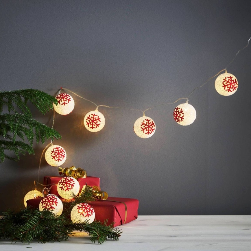 Eglo 411113 - LED Božićne lampice ORNAMENT 10xLED/3xAA 1,35m topla bijela